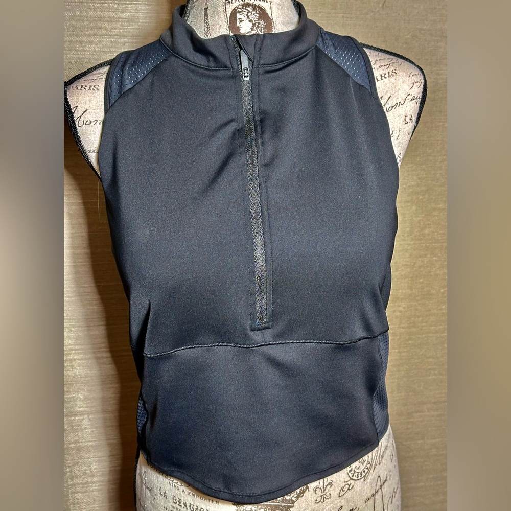 💪🖤 POWER MODE: ACTIVATED - Calia PowerMove 1/2 Zip Crop Top in Pure Black 🖤💪 - Picture 3 of 12
